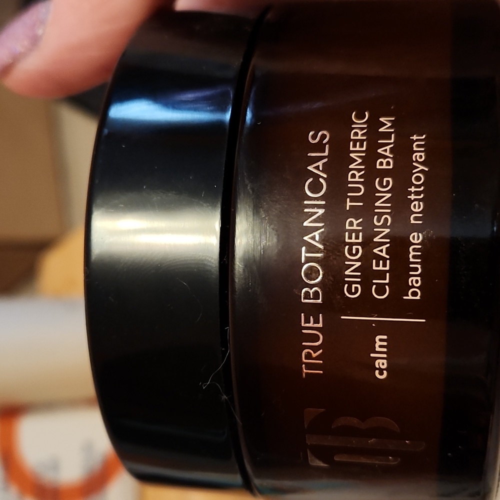 True Botanicals ginger tumeric cleansing balm. Only used a few times